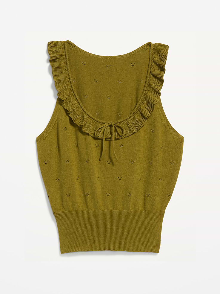 L'image numéro 4 présente Camisole nouée sur le devant en tricot pointelle de coton SoSoft