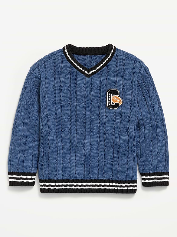 Oversized Long-Sleeve Graphic Sweater for Toddler Boys