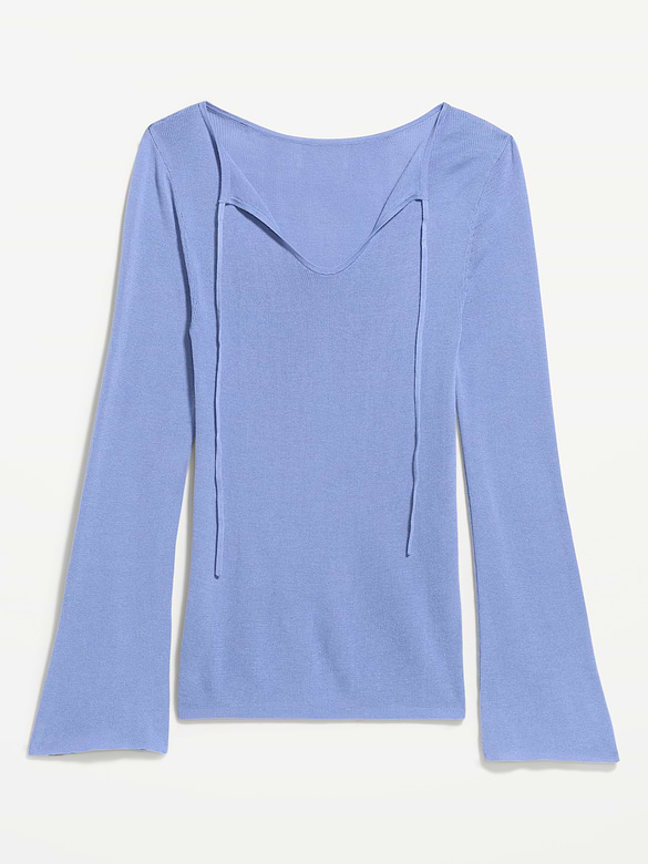 Bell-Sleeve Keyhole Top