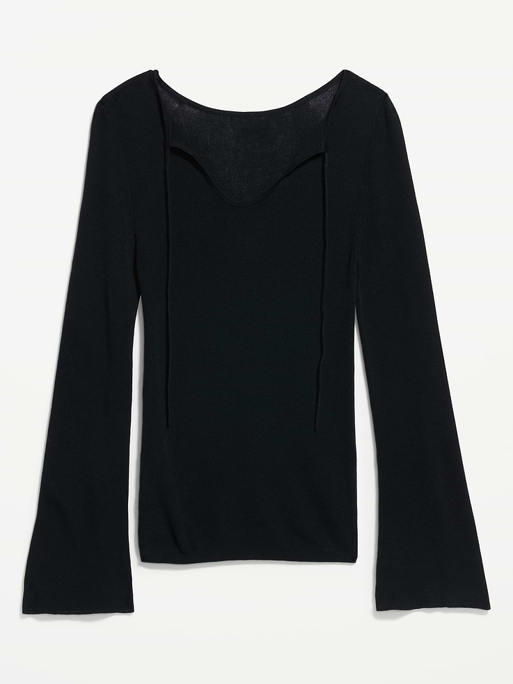 Image number 4 showing, Bell-Sleeve Keyhole Top