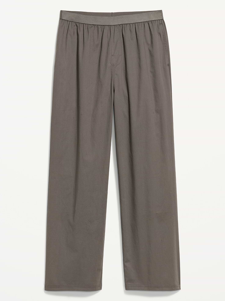 Image 3 of 3, Elastic-Waist Poplin Pajama Pant