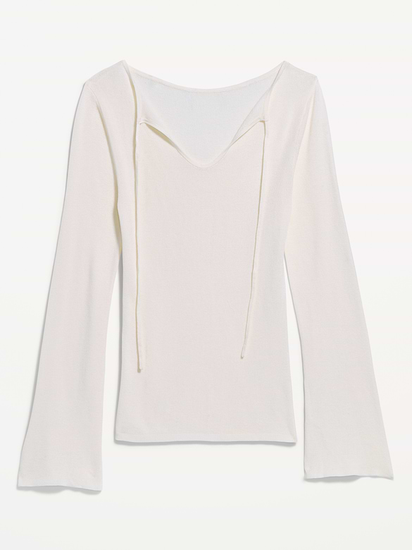 Bell-Sleeve Keyhole Top