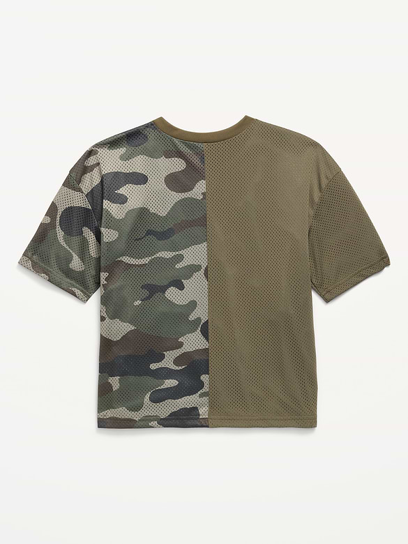 Oversized Mesh Graphic T-Shirt for Boys