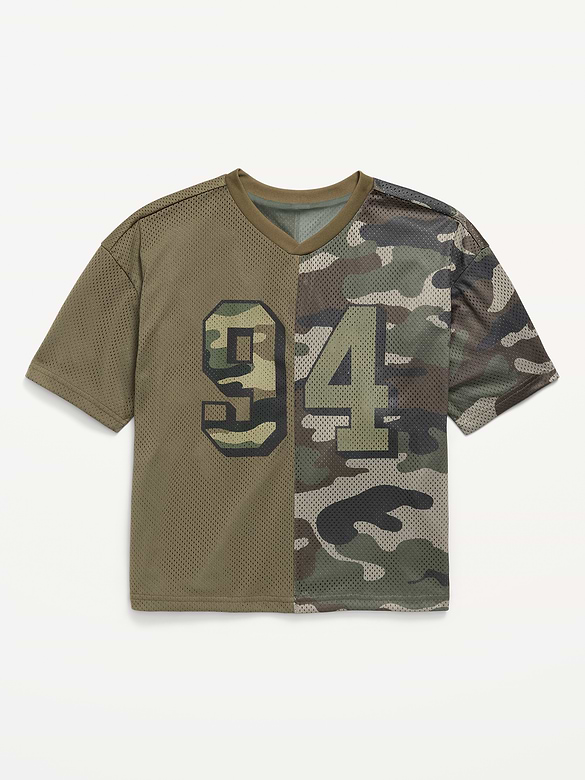 Oversized Mesh Graphic T-Shirt for Boys