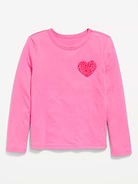 L'image numéro 1 présente T-shirt ultra-doux à applique en cœur et à manches longues pour fille