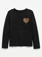L'image numéro 1 présente T-shirt ultra-doux à applique en cœur et à manches longues pour fille