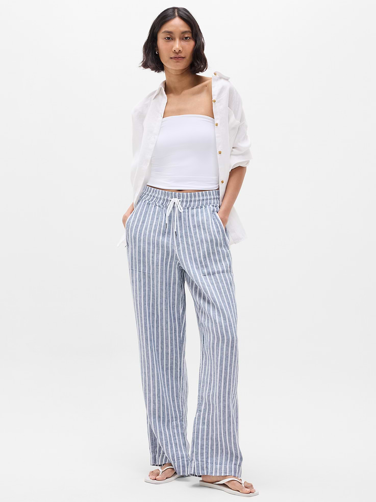 Image number 6 showing, Retreat Linen High Rise Wide Leg Pant