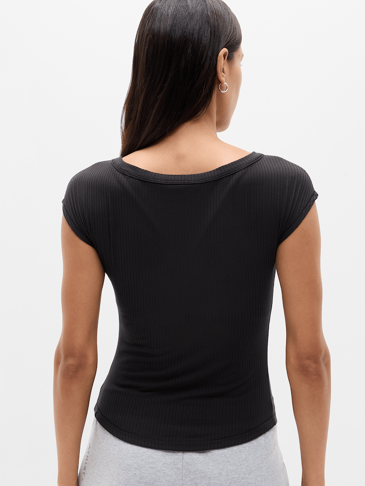 Image number 3 showing, Perfect Rib Boatneck Tee