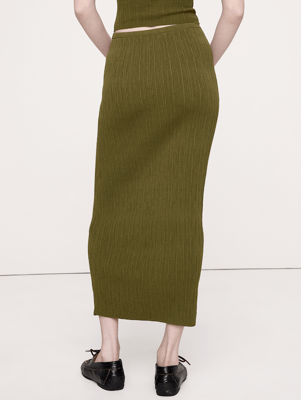 Crinkle Knit Maxi Skirt