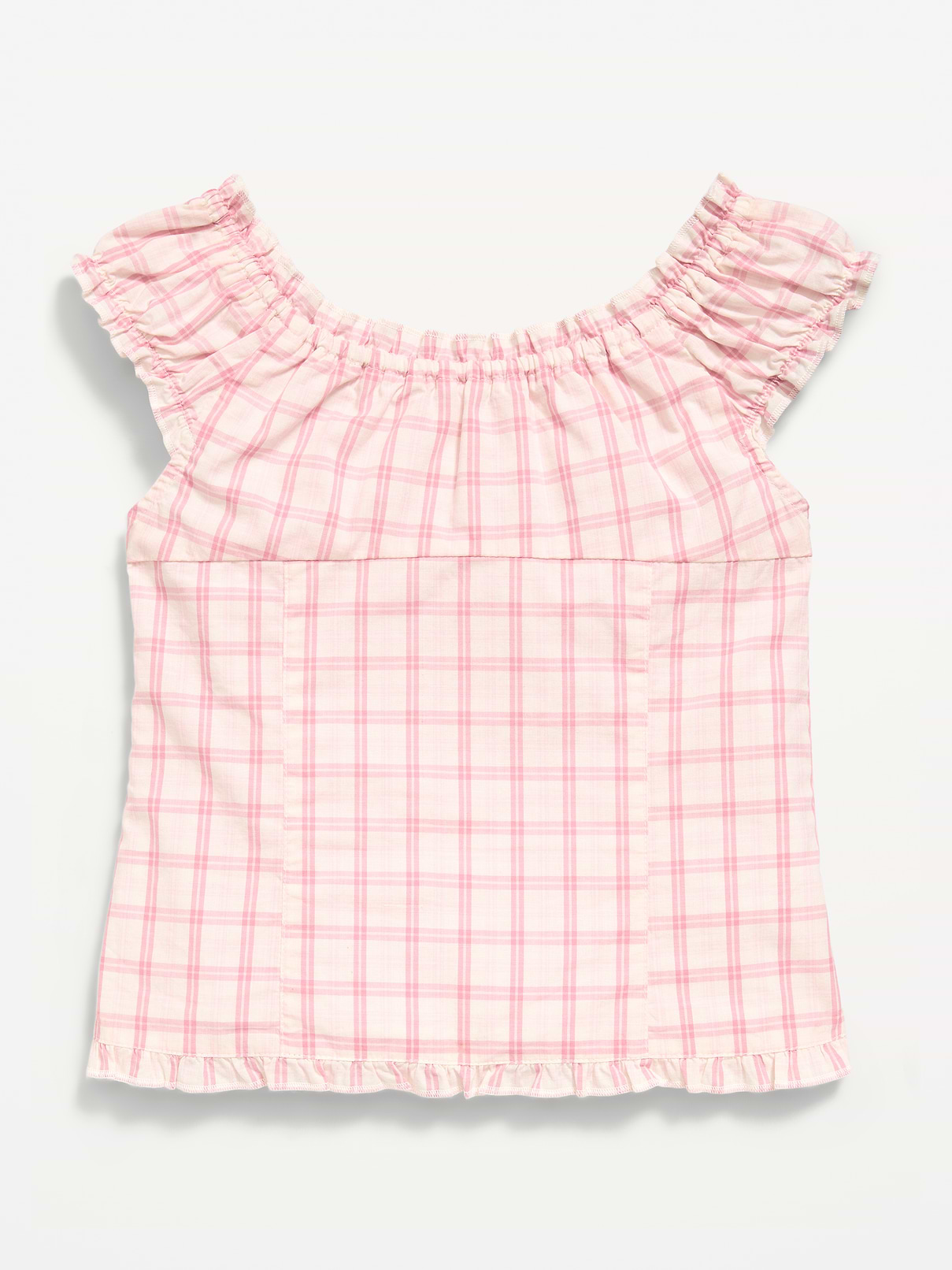 Image number 3 showing, Short-Sleeve Sweetheart-Neck Button-Front Top for Girls