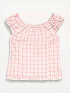 Image number 3 showing, Short-Sleeve Sweetheart-Neck Button-Front Top for Girls