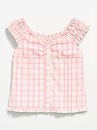 Image number 2 showing, Short-Sleeve Sweetheart-Neck Button-Front Top for Girls