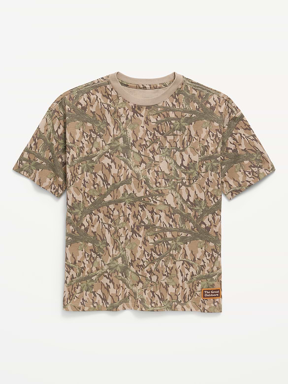 Oversized Short-Sleeve Pocket T-Shirt for Boys