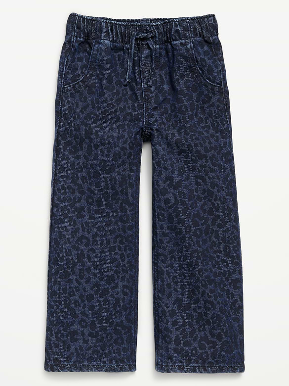 High-Waisted Baggy Wide-Leg Pull-On Jeans for Toddler Girls