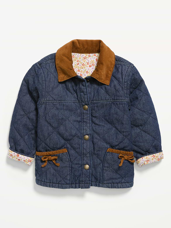 Veste campagnarde en denim pour toute-petite