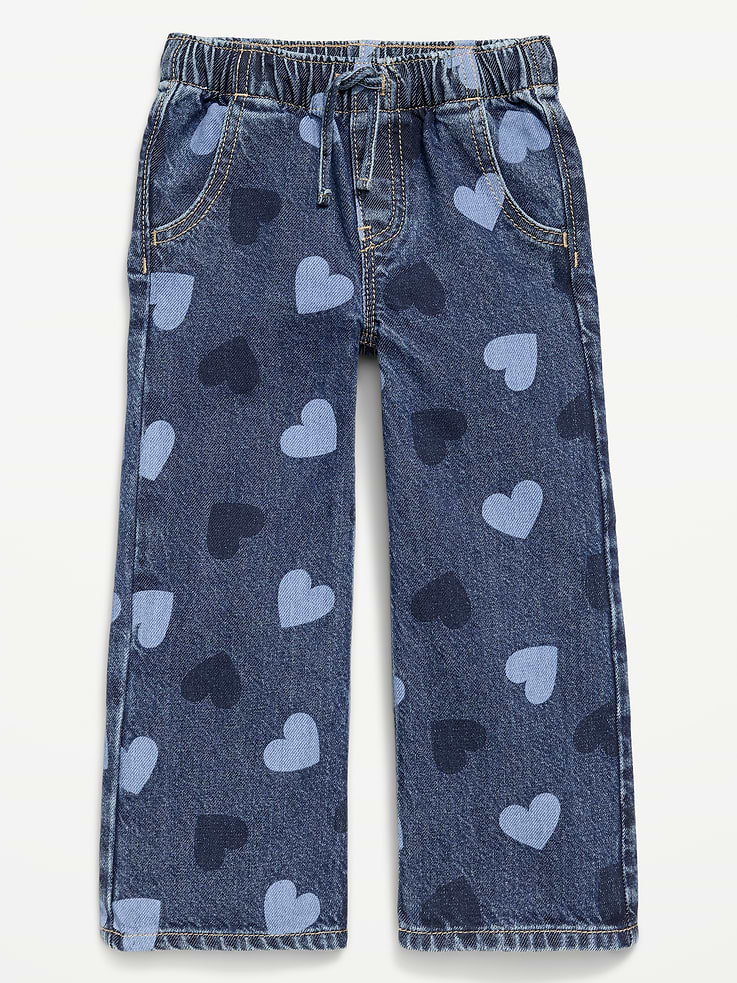 Image 1 of 1, elasticized waistband, functional drawstring, faux fly, scoop pockets, wide leg, all-over print, Product #907779