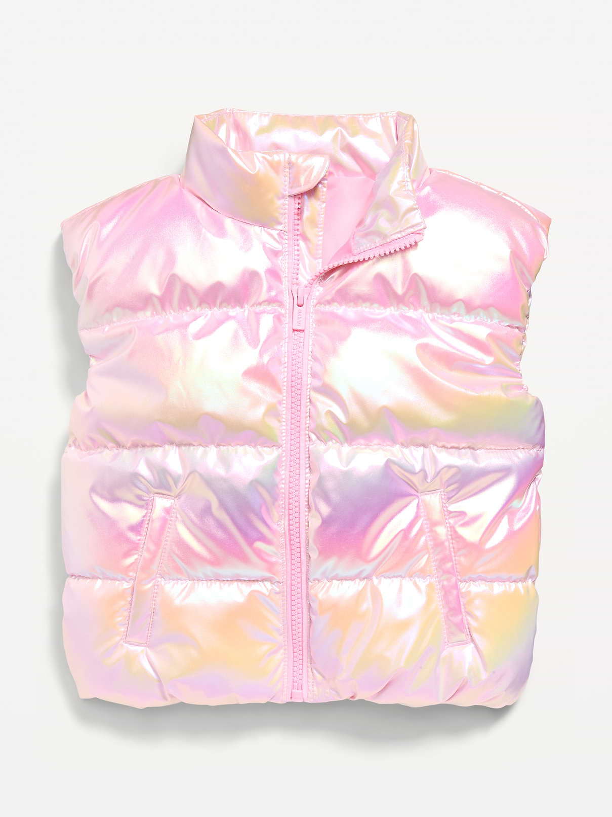 Image number 1 showing, Water-Resistant Metallic Puffer Vest for Toddler Girls