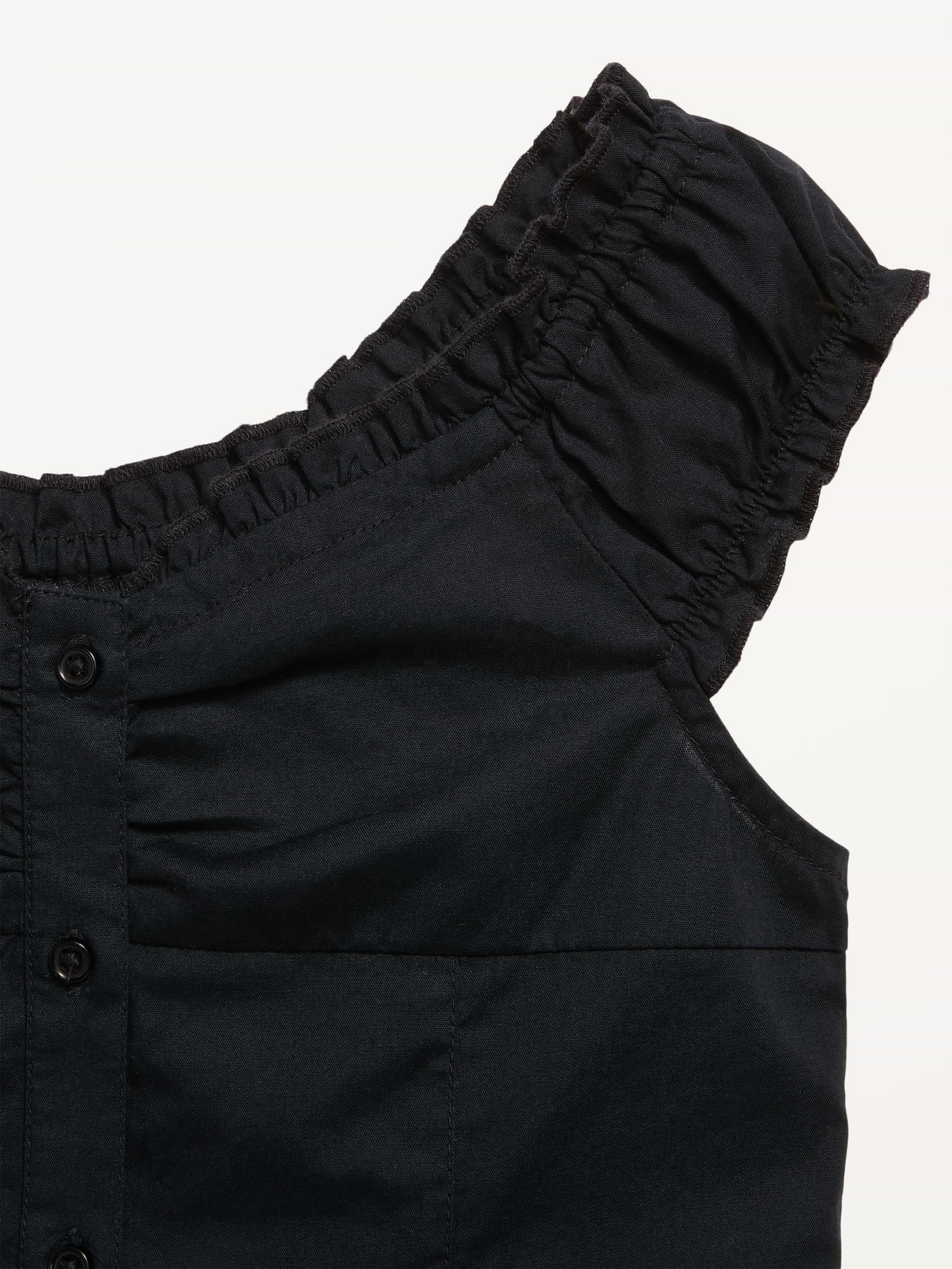 L'image numéro 2 présente Robe ajustée et évasée à manches courtes à devant boutonné pour fille