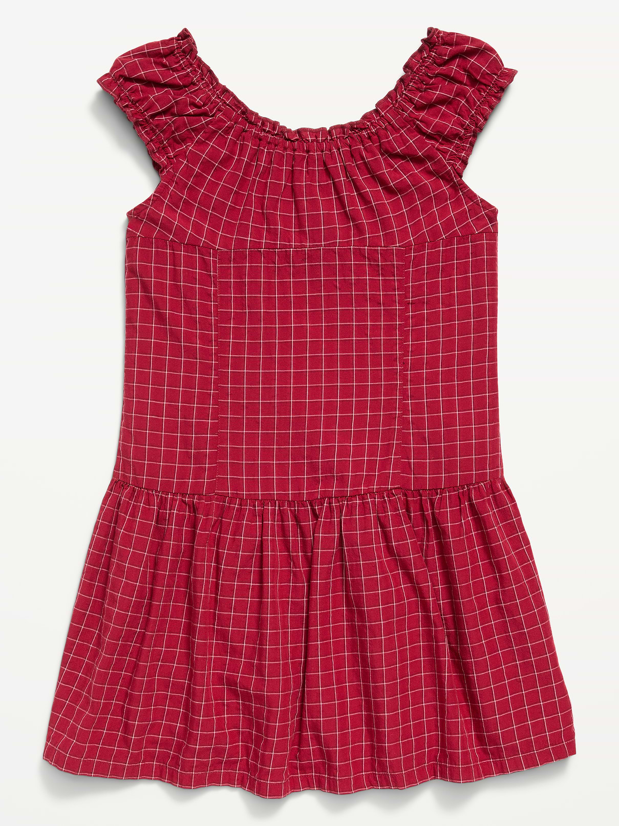 L'image numéro 2 présente Robe ajustée et évasée à manches courtes boutonnée sur le devant pour fille