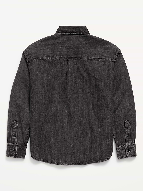 Oversized Long-Sleeve Denim Shirt for Boys