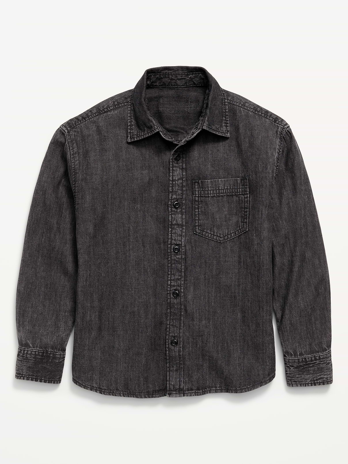 Image number 1 showing, Oversized Long-Sleeve Denim Shirt for Boys