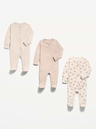 Image number 2 showing, 2-Way-Zip Sleep & Play Footed One-Piece 3-Pack for Baby