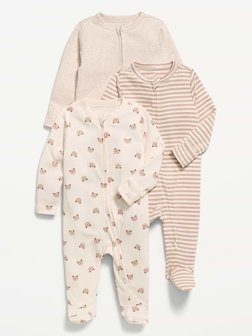 Generic 2-Way-Zip Sleep & Play Footed One-Piece 3-Pack for Baby on clearance at Old Navy — 44% off