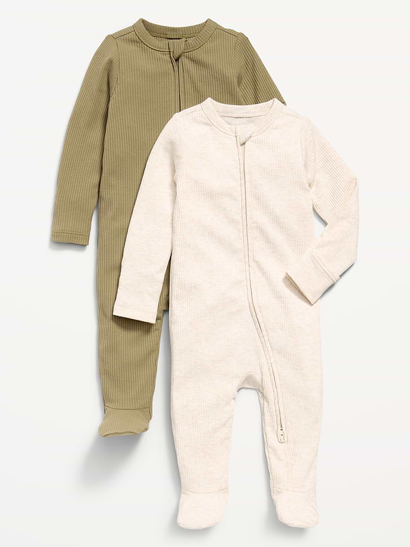 2-Way-Zip Sleep & Play Footed One-Piece 2-Pack for Baby