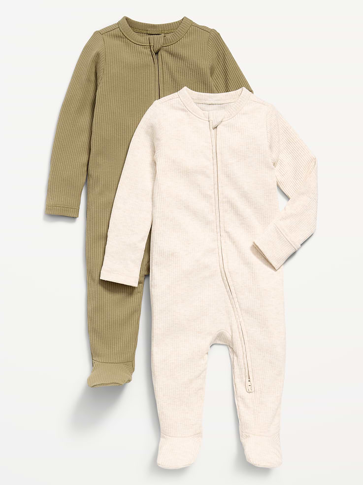 Image 1 of 2, crew neck, long sleeves, fold-over mittens at each sleeve, full-length reversible zipper, sewn-in feet, Product #908288