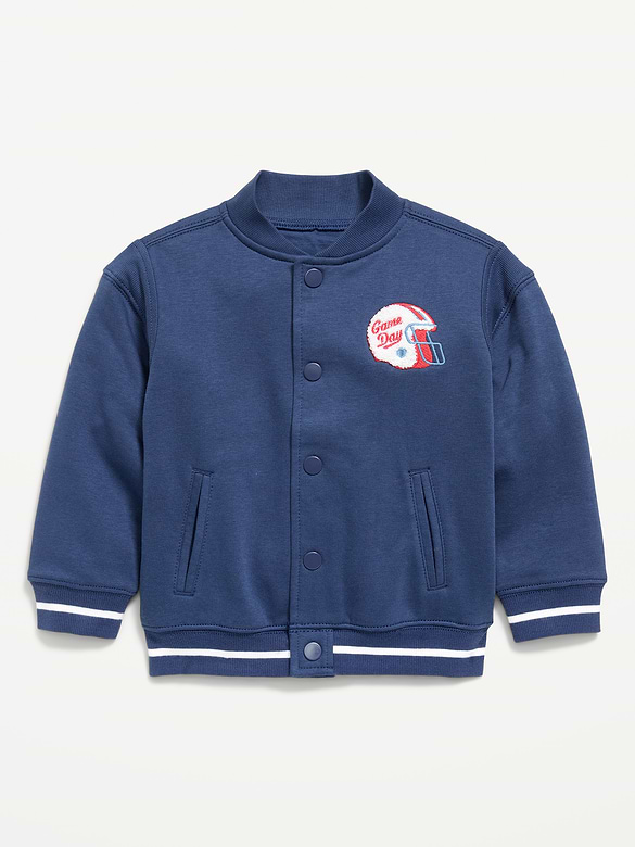 Oversized Fleece Bomber Jacket for Toddler Boys