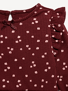Image number 2 showing, Printed Long-Sleeve Ribbed Ruffle-Trim Jumpsuit for Baby