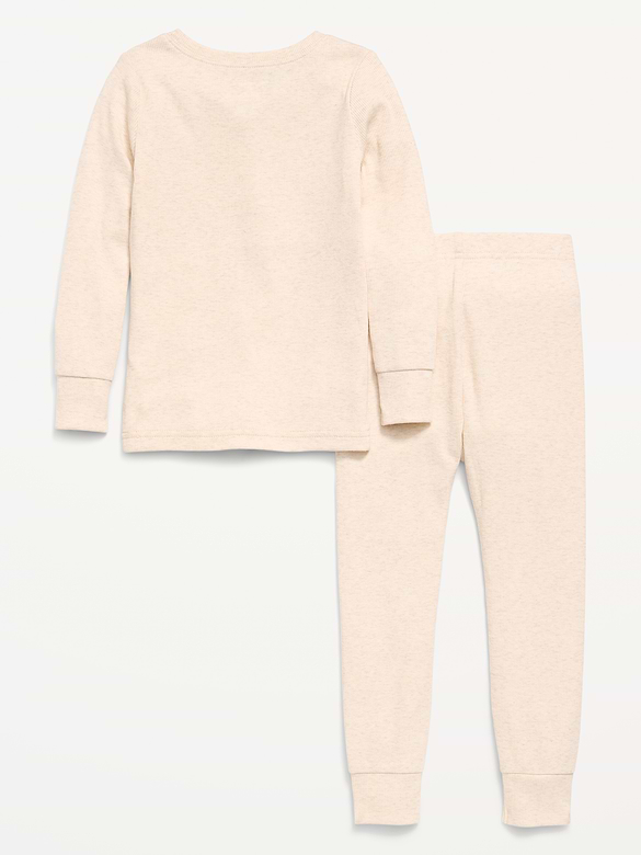 Snug-Fit Ribbed Pajama Set for Toddler & Baby