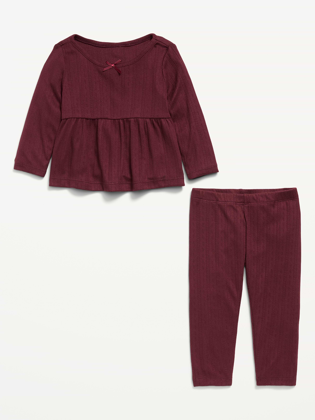 Image number 3 showing, Long-Sleeve Pointelle-Knit Top and Pants Set for Baby