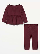 Image number 3 showing, Long-Sleeve Pointelle-Knit Top and Pants Set for Baby