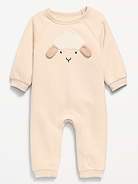 Image number 1 showing, Printed Long-Sleeve Fleece One-Piece for Baby