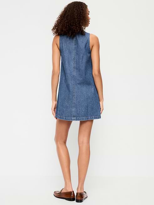Patch Pocket Denim Mini Dress