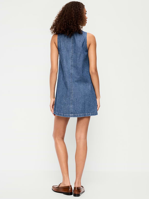 Patch Pocket Denim Mini Dress