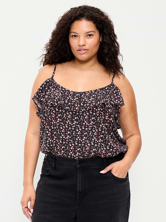 Ruffle-Front Tank Top