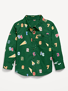 L'image numéro 1 présente Chemise à poche à manches longues en popeline à motif pour tout-petit