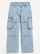 Image number 1 showing, Low-Rise Super Baggy Wide-Leg Cargo Jeans for Girls
