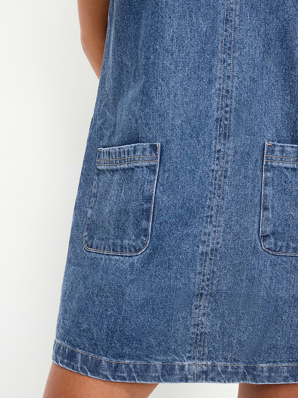 Patch Pocket Denim Mini Dress
