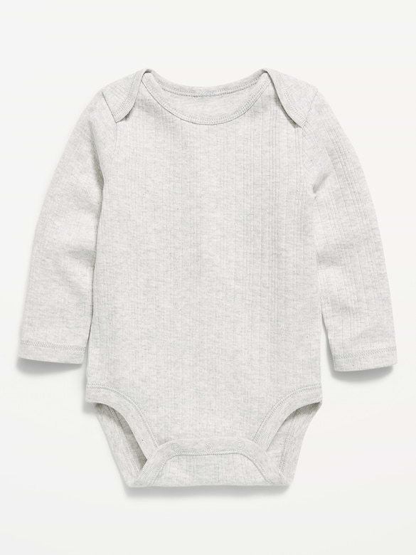 Cache-couche côtelé à manches longues pour bébé