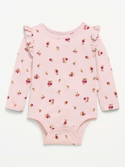 SoftMode SoftMode Printed Long-Sleeve Ruffled Bodysuit for Baby on clearance at Old Navy — 27% off