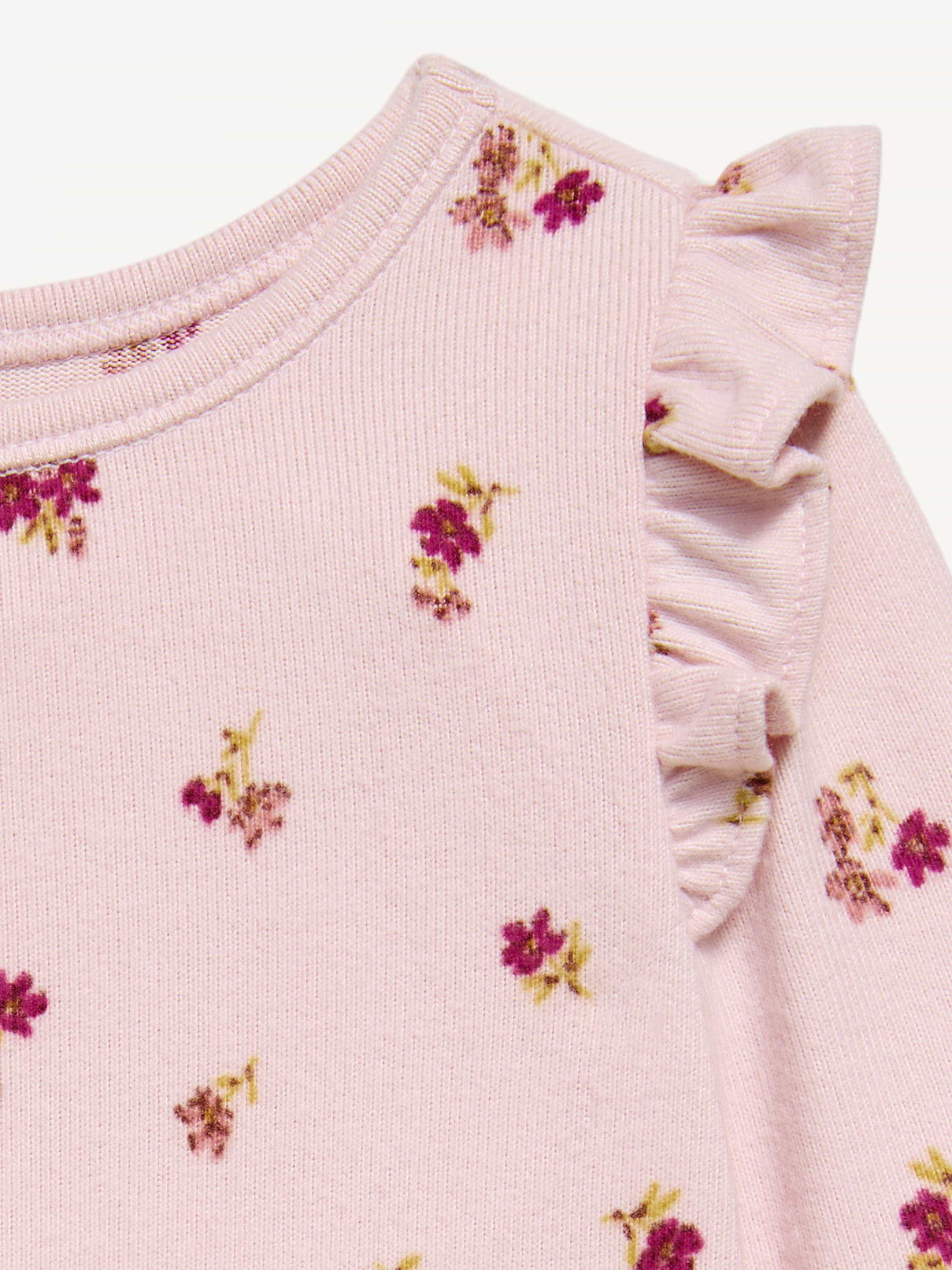 Image number 2 showing, Printed Long-Sleeve Ruffled Bodysuit for Baby