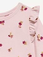 Image number 2 showing, Printed Long-Sleeve Ruffled Bodysuit for Baby