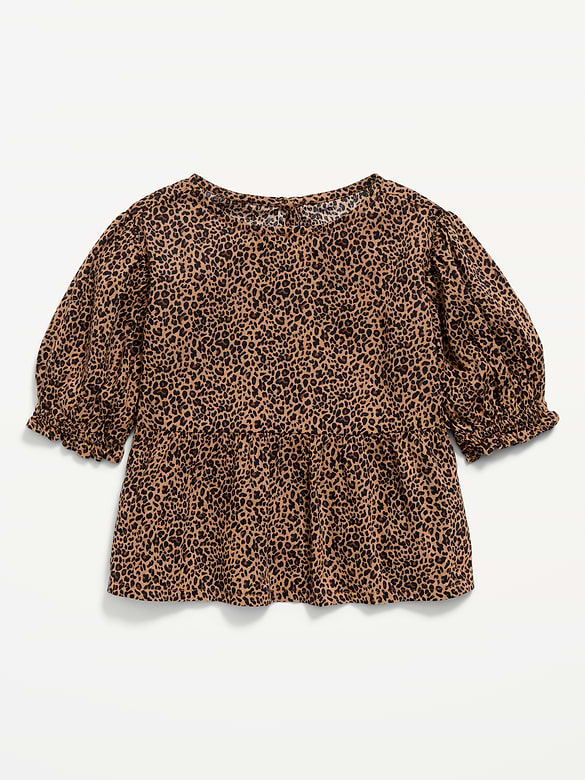 Short Puff-Sleeve Top for Toddler Girls
