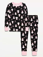 Image number 1 showing, Printed Snug-Fit Graphic Pajama Set for Girls