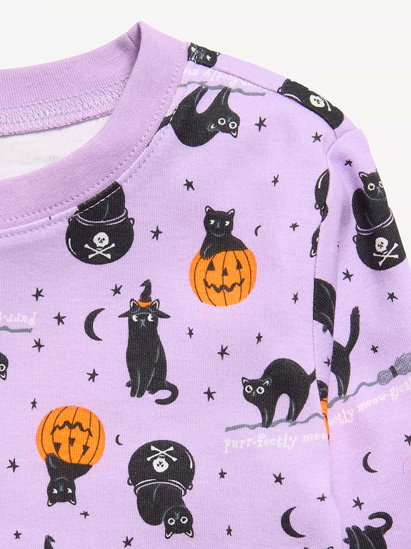 Printed Snug-Fit Graphic Pajama Set for Girls