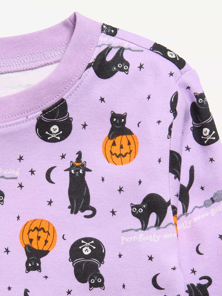 Image 2 of 2, Printed Snug-Fit Pajama Set for Girls