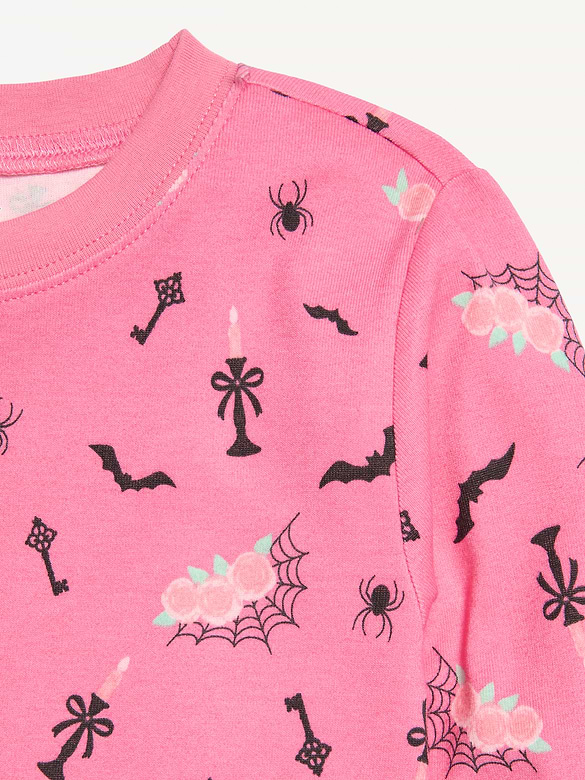 Printed Snug-Fit Graphic Pajama Set for Girls